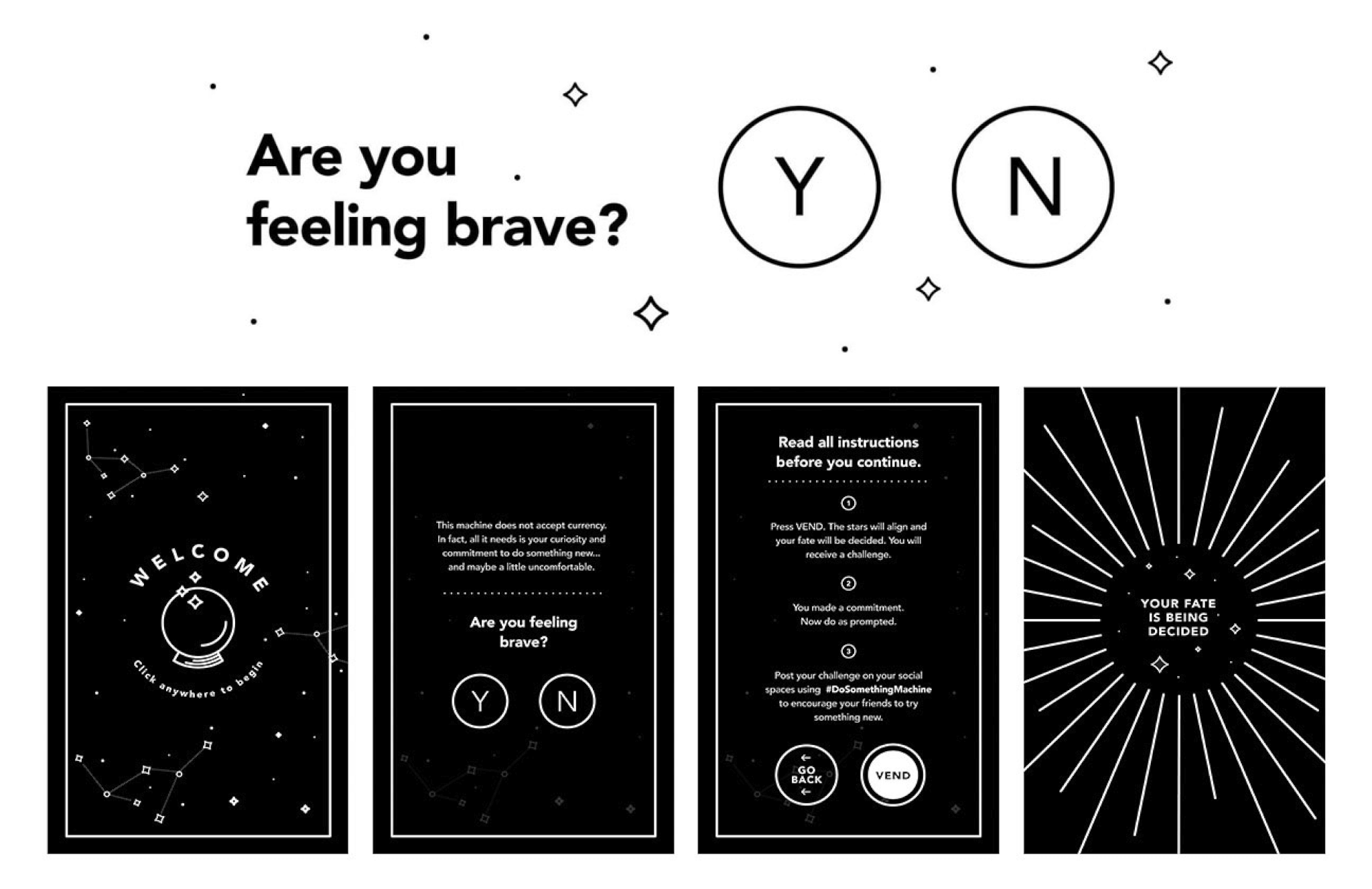 Vending machine screens Do Something Machine