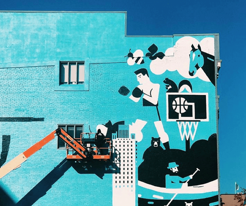 Fourth Street Kentucky Mural in progress