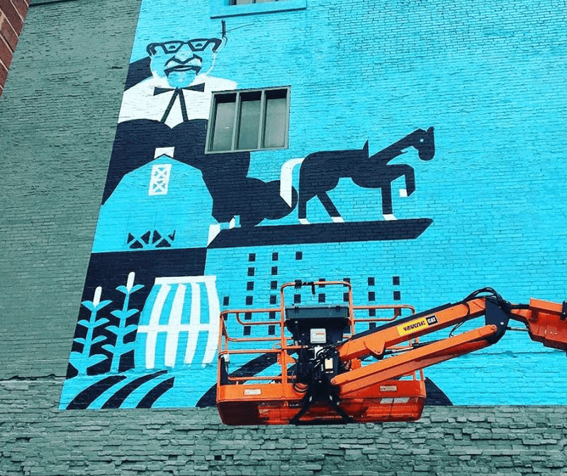 Fourth Street Kentucky Mural in progress